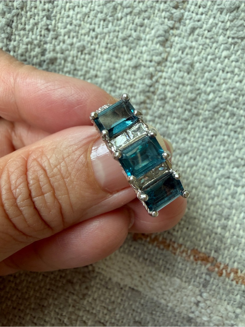 judith ripka sterling silver london blue topaz ring size 8